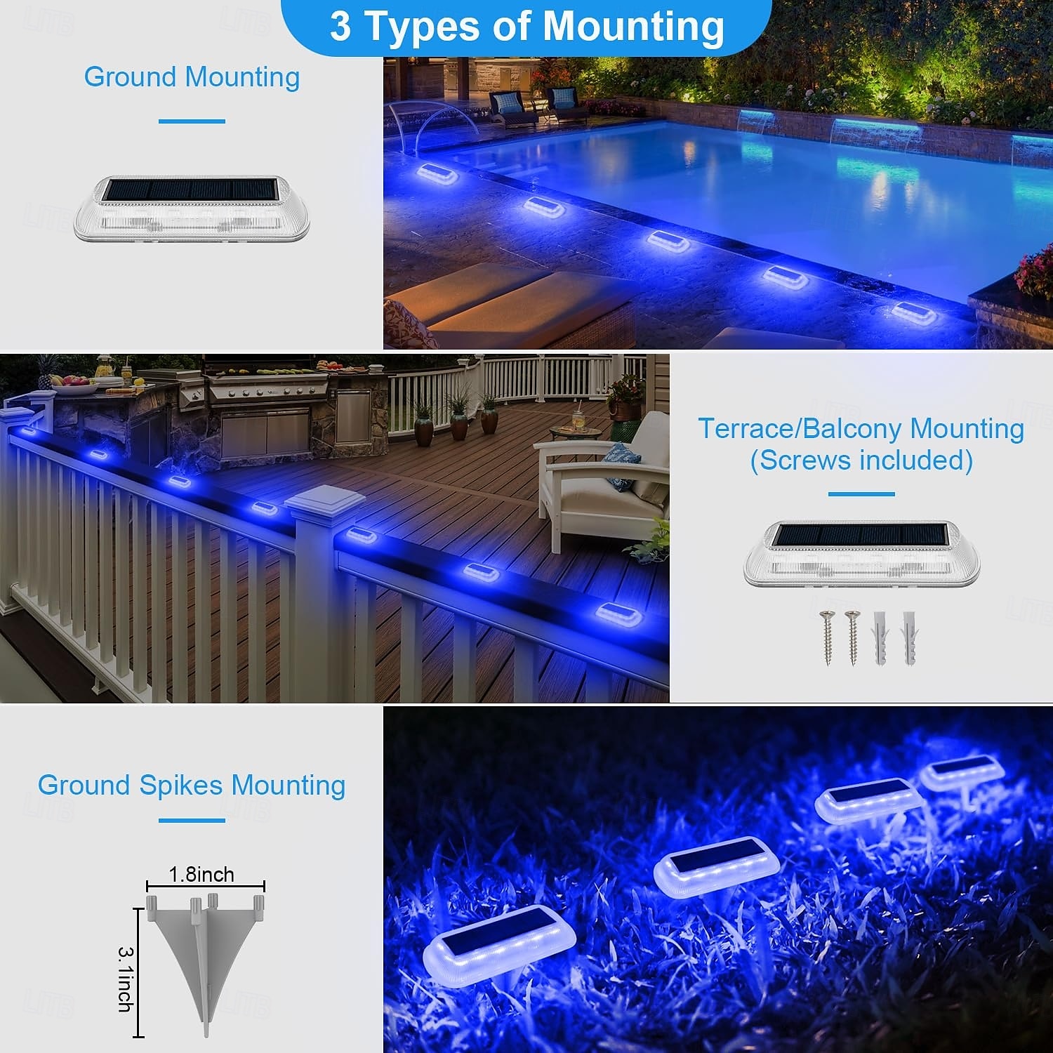 1PC Outdoor Solar Deck Light - IP65 Waterproof LED Buried Light for Courtyard, Garden, Balcony, Fence and Staircase Lighting 2025 - $14.99 –P6
