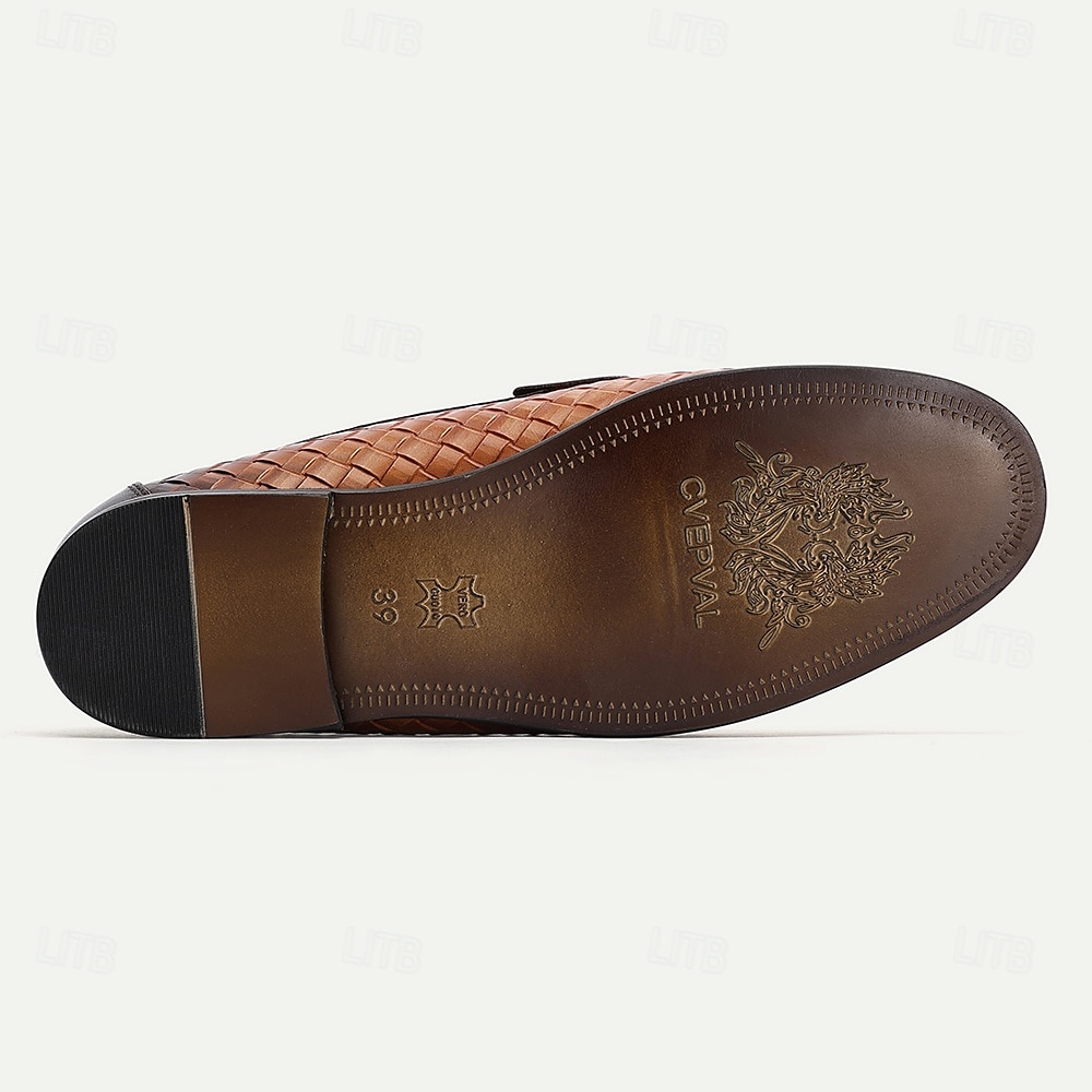 Herren-Loafer aus hochwertigem geflochtenem Rindsleder mit stilvollem Akzent – bequemes, formelles Schuhwerk für Business und besondere Anlässe 2025 - $94.99 –P4