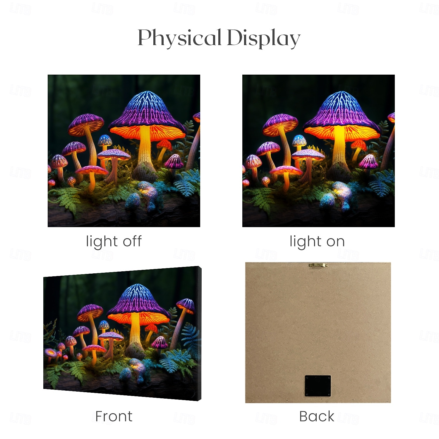 Mushrooms Forest LED Canvas Wall Art LED Lighted Up Wall Decor 2AA Battery Operated Lighted Canvas Print LED Light Kitchen Bedroom or Home Decor 2025 - $50.99 –P4