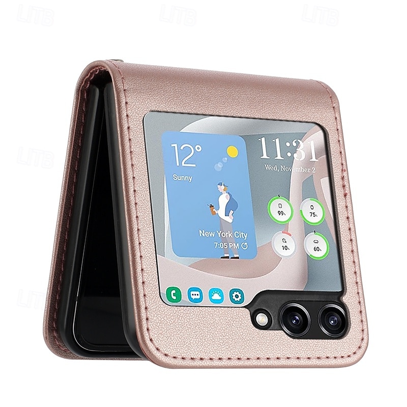 هاتف غطاء من أجل سامسونج جالاكسي زد فليب 6 Z Flip 5 Z Flip 4 Z Flip 3 غطاء خلفي ضد الصدمات مكتب  /  الأعمال TPU جلد PU 2025 - $16.99 –P4