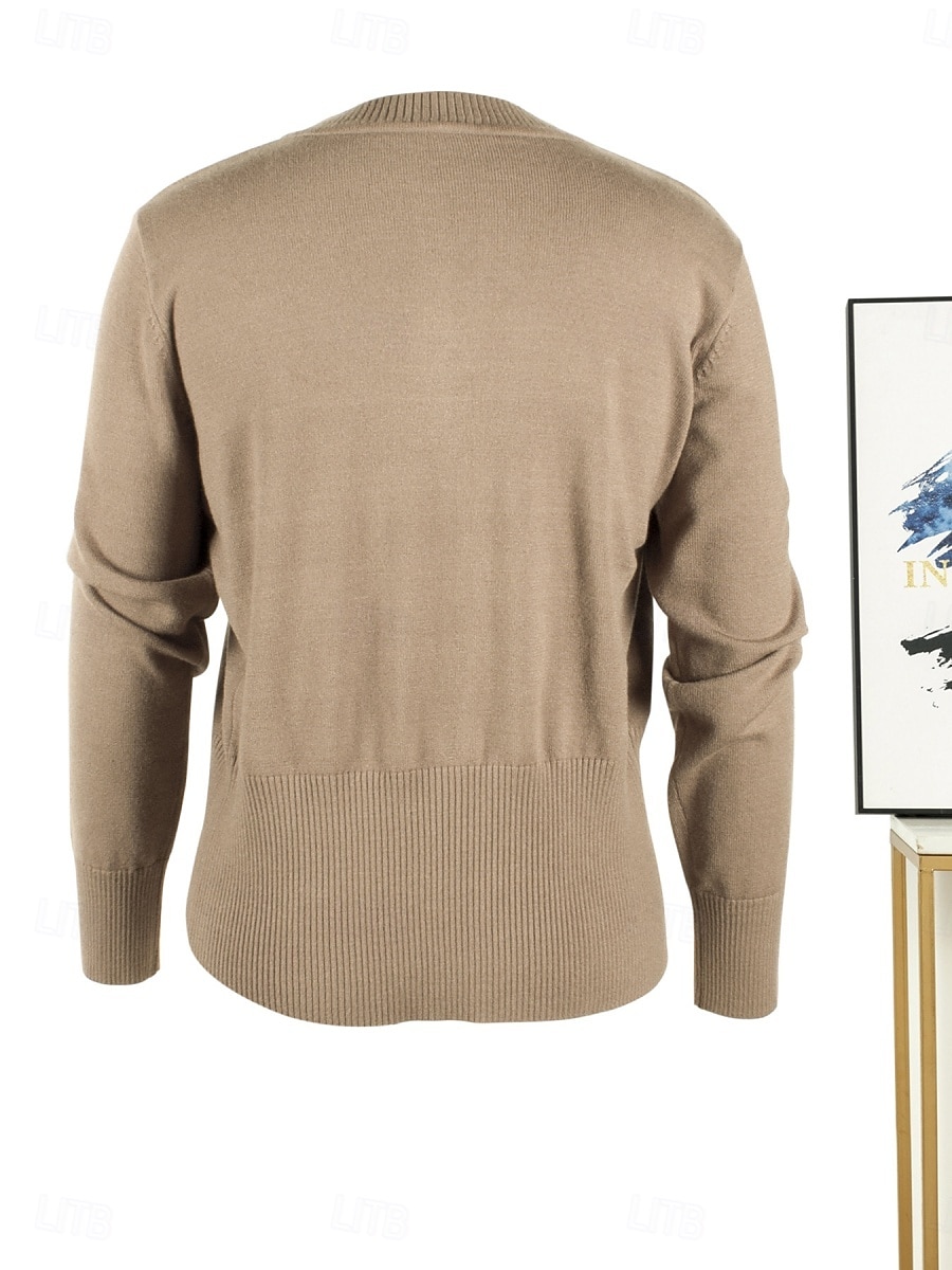 Per donna Felpa Cardigan Informale Morbido Colore puro A coste Colletto alla coreana Bottoni Lavorato a maglia Manica lunga Top regolari Maglia Esterno Giornaliero Fine settimana Rosa Cammello del 2025 a $38.99 –P10