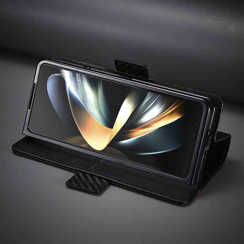 Phone Case For Samsung Galaxy Z Fold 6 Z Fold 5 Z Fold 4 Z Fold 3 Flip Cover with Stand Holder Card Slot Shockproof Retro TPU PU Leather 2025 - $17.99 –P13