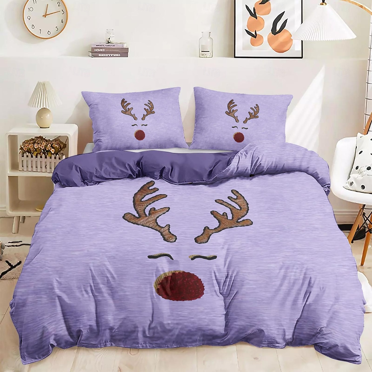 Bettbezug-Set mit Rentier-Aufdruck, 100 % Baumwolle, weiches und gemütliches Bettwäsche-Set mit weihnachtlichem Rentier-Design, perfekt für die Wintersaison, stilvolle Schlafzimmerdekoration, pflegeleicht, maschinenwaschbar 2025 - $60.99 –P11