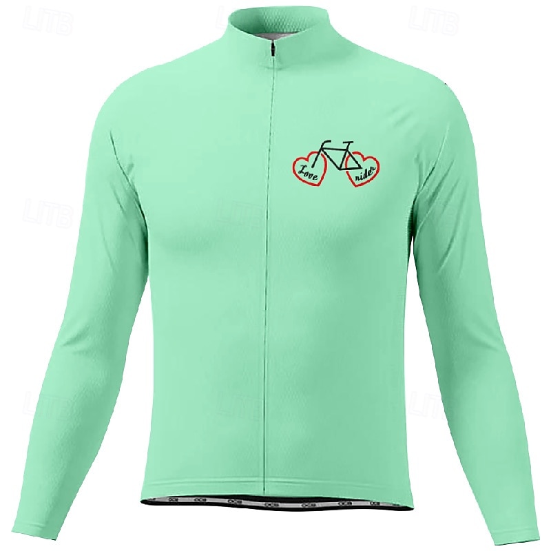 Herr Cykeltröja Grafisk Bokstav & Nummer Långärmad Cykel T-shirt Tröja med 3 bakfickor Bergscykling Snabb tork Anatomisk design Uppsugande Andningsfunktion sporter Mörkrosa Vit Rosa Kläder 2025 - $28.99 –P17