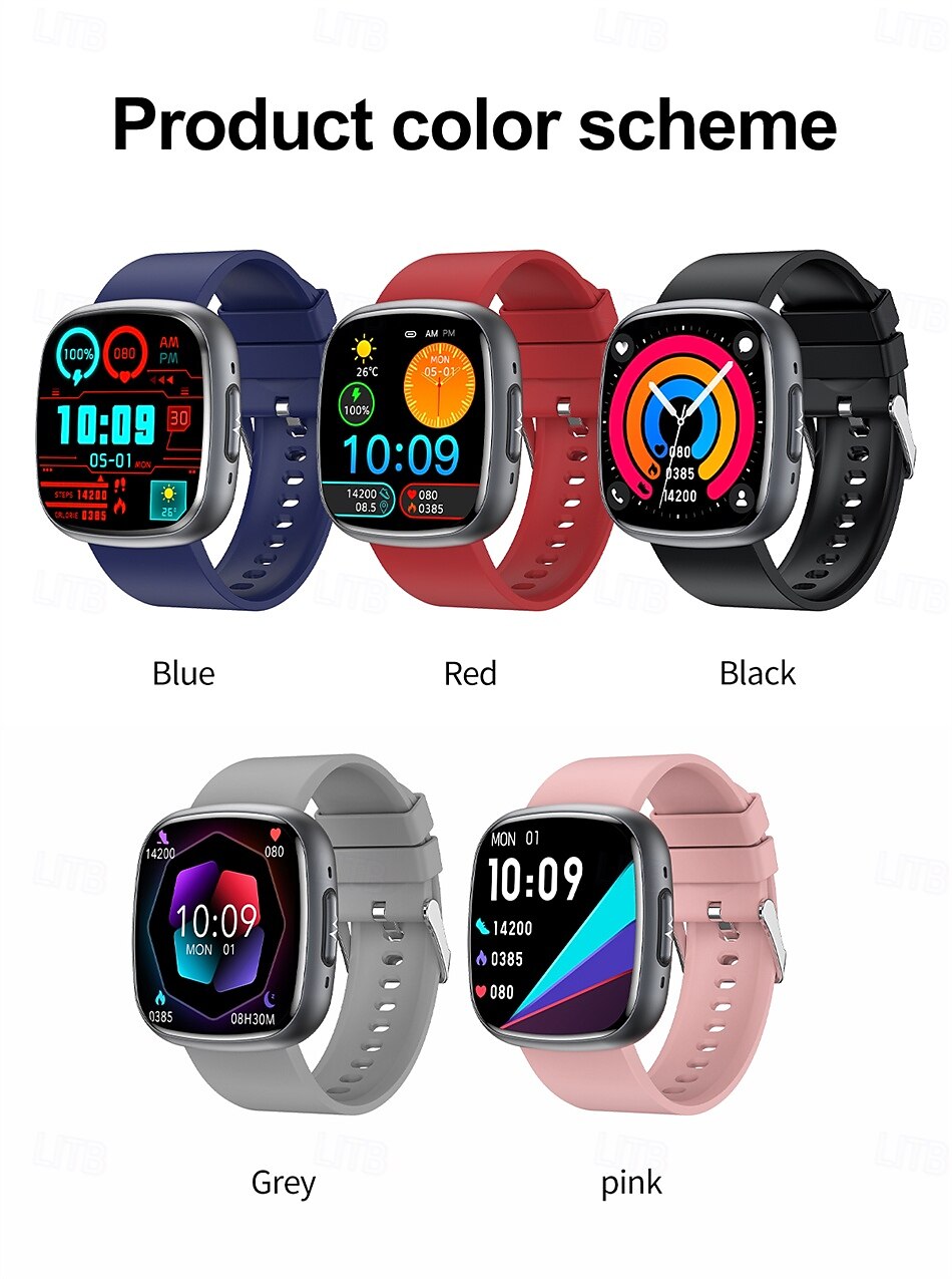 ET593 Smart Watch 1.75 inch Smartwatch Fitness Running Watch Bluetooth Pedometer Fitness Tracker Activity Tracker Compatible with Android iOS Unisex Long Standby Hands-Free Calls Waterproof IP 67 2026 - $82.99 –P12