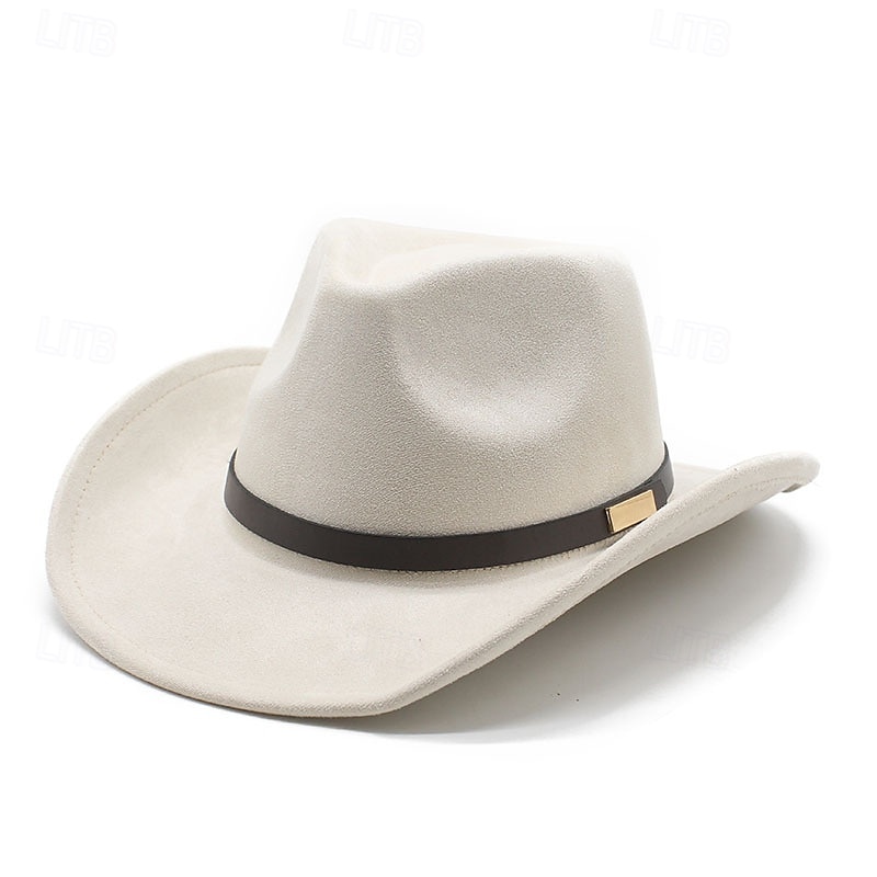 Homme Chapeau de soleil Chapeau de cowboy Chapeau Fedora Trilby Noir Chameau Laineux Le style rétro Mode 18ème siècle État du Texas du quotidien Le thème de la fête Couleur unie / unie Ecran Solaire de 2025 ? €20.99 –P9