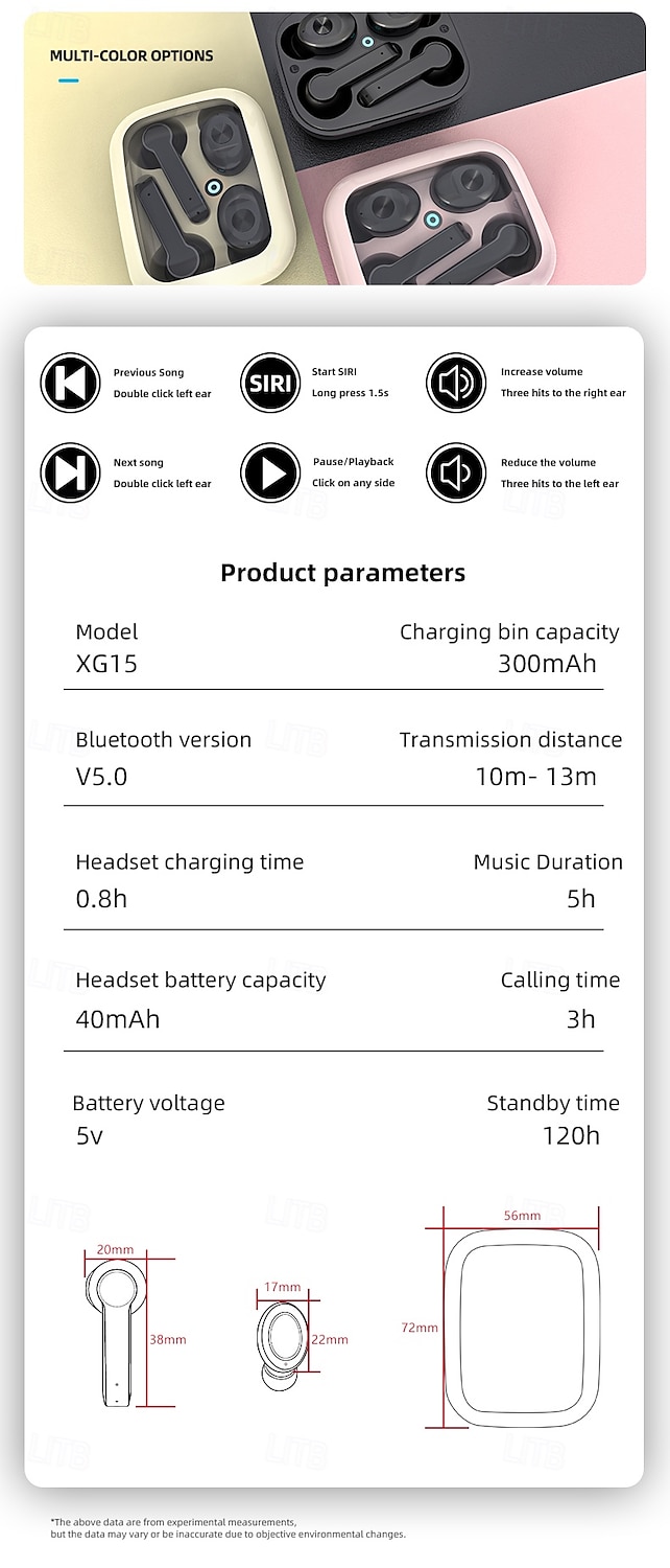 XG15 True Wireless Headphones TWS Earbuds In Ear Bluetooth 5.3 Sports Waterproof IPX4 Long Battery Life for Apple Samsung Huawei Xiaomi MI  Fitness Camping / Hiking Running Mobile Phone Travel 2025 - $31.99 –P9