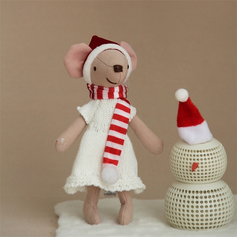 waldorf pop accessoires handgemaakte zachte baby muis meisje begeleiden lappenpoppen verjaardagscadeau gebreide pop schattige meisjes pluche pop knuffel gepersonaliseerde geweven poppenset 2025 - $31.99 –P11
