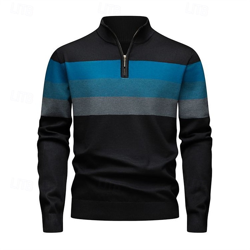 Homme Pull Pulls à quart de zip Pull en tricot A côtes Tricoter Hauts réguliers Tricoté Bloc de couleur Demi fermeture éclair Mode Décontractées Vacances Usage quotidien Vêtement Tenue Automne hiver de 2025 ? $35.99 –P8
