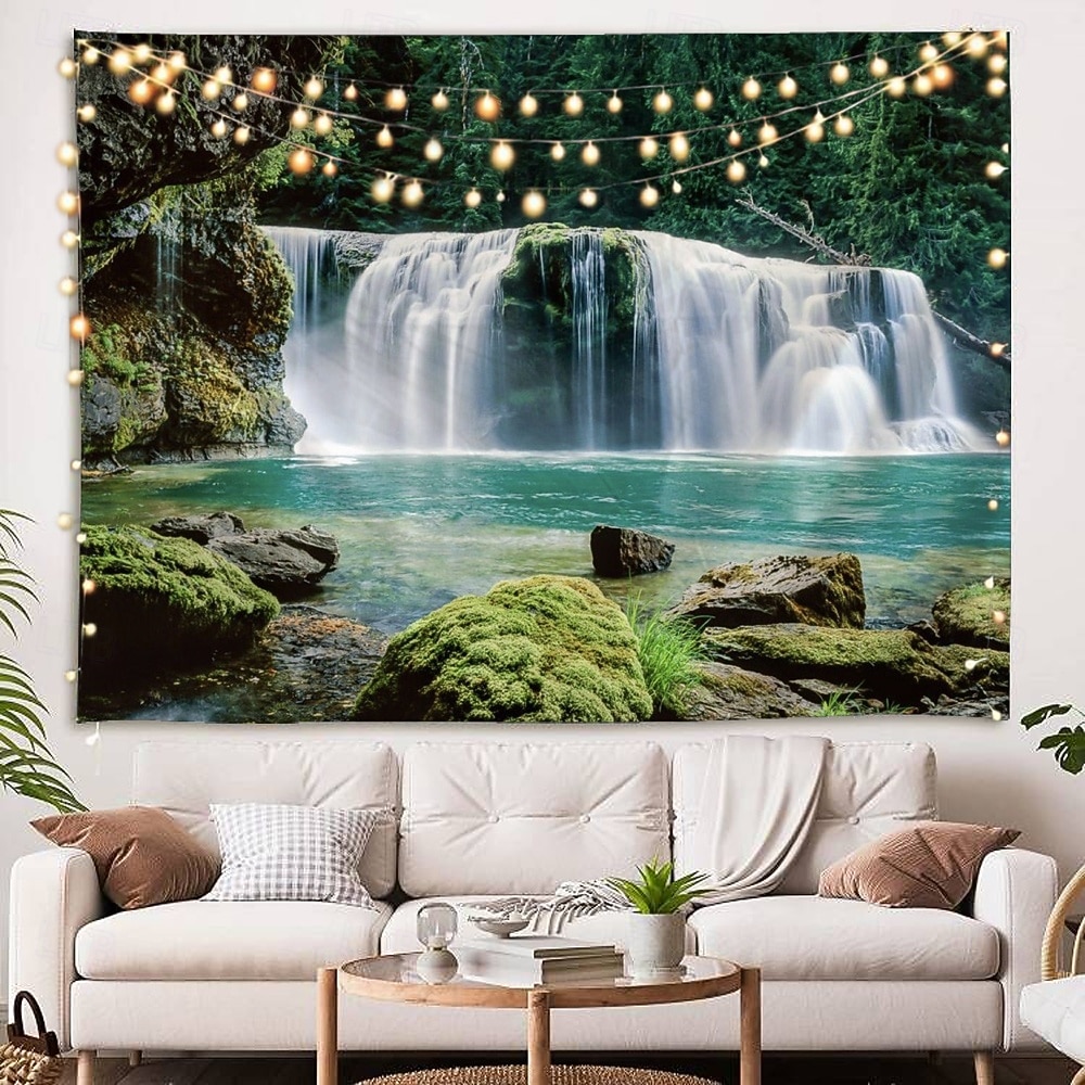 természet vízesés függő gobelin fal művészet nagy kárpit falfestmény dekoráció fénykép háttér takaró függöny otthon hálószoba nappali dekoráció 2025 - $17.99 –P6