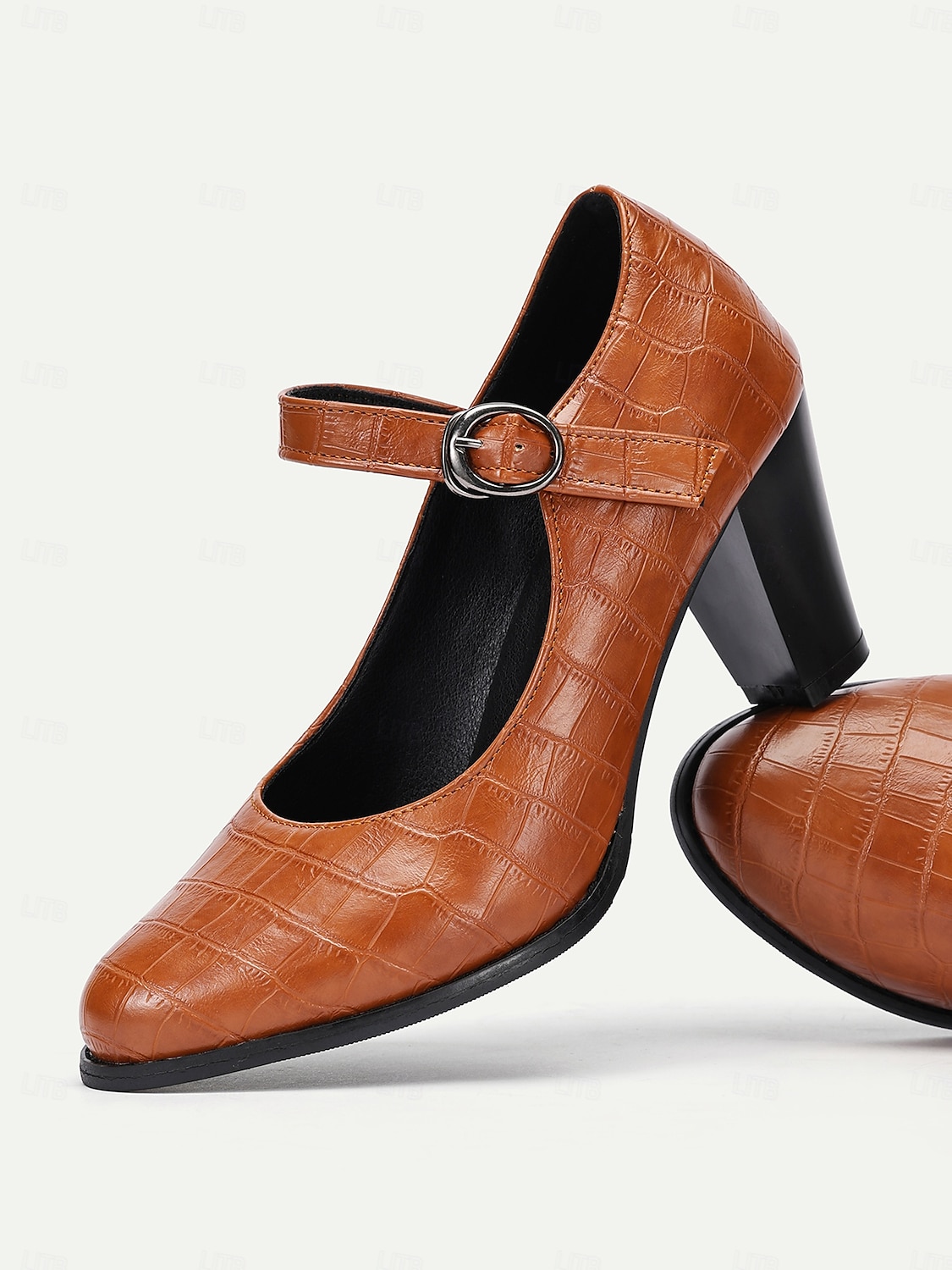 escarpins Mary Jane roses classiques pour femmes - bout rond, bride à la cheville, talon moyen, tenue de travail de bureau de 2025 ? $59.99 –P5
