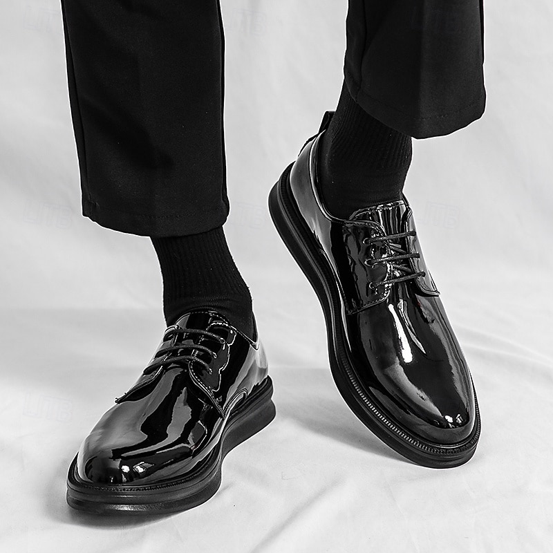 scarpe oxford stringate in similpelle bianca da uomo – eleganti scarpe formali per matrimoni, affari e occasioni speciali del 2025 a $46.99 –P1