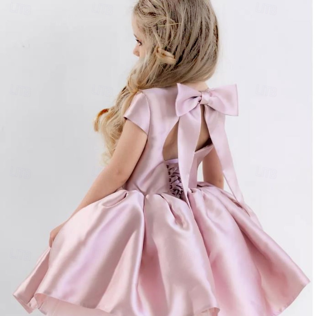 kinderkleidung Mädchen Blumenmädchen Kleid Kleid für die Erstkommunion Party Kleid Feste Farbe Ärmellos Leistung Hochzeit Party Gitter Prinzessin Süß Gitter Mitte der Wade Etuikleid Tüll-Kleid Sommer 2025 - $79.99 –P13