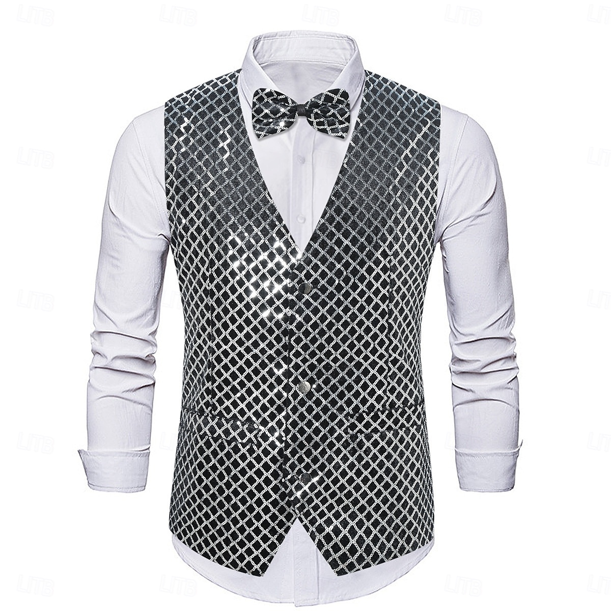 Retro Řvoucí 20s 20. léta 20. století Kamizelka Vesta Motýlek Velký Gatsby Gentleman Flitry Retro Pánské Vánoce předvečer Všech svatých Karneval Výkon loučení se svobodou nevěsty Festival Dospělé 2025 - $32.99 –P1