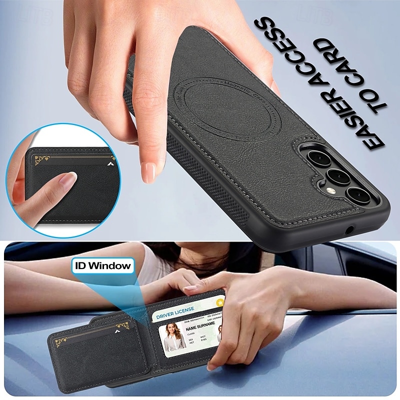 Phone Case For Samsung Galaxy S24 Ultra S24 Plus S24 S24 FE S23 S23 Ultra S23 Plus S22 S22 Plus  Ultra S21 FE Back Cover with Stand Holder Magnetic Support Wireless Charging Retro TPU PU Leather 2025 - $19.99 –P14