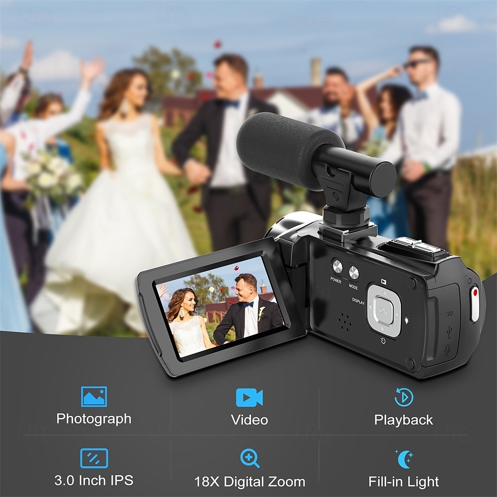 2025年 ビデオカメラ、ビデオカメラ、HD 4K、48MP、ビデオレコーダー、カメラ、ビデオブログ用カメラ、DV、ビデオカメラ、デジタルズーム コレクション – $147.99 –P11