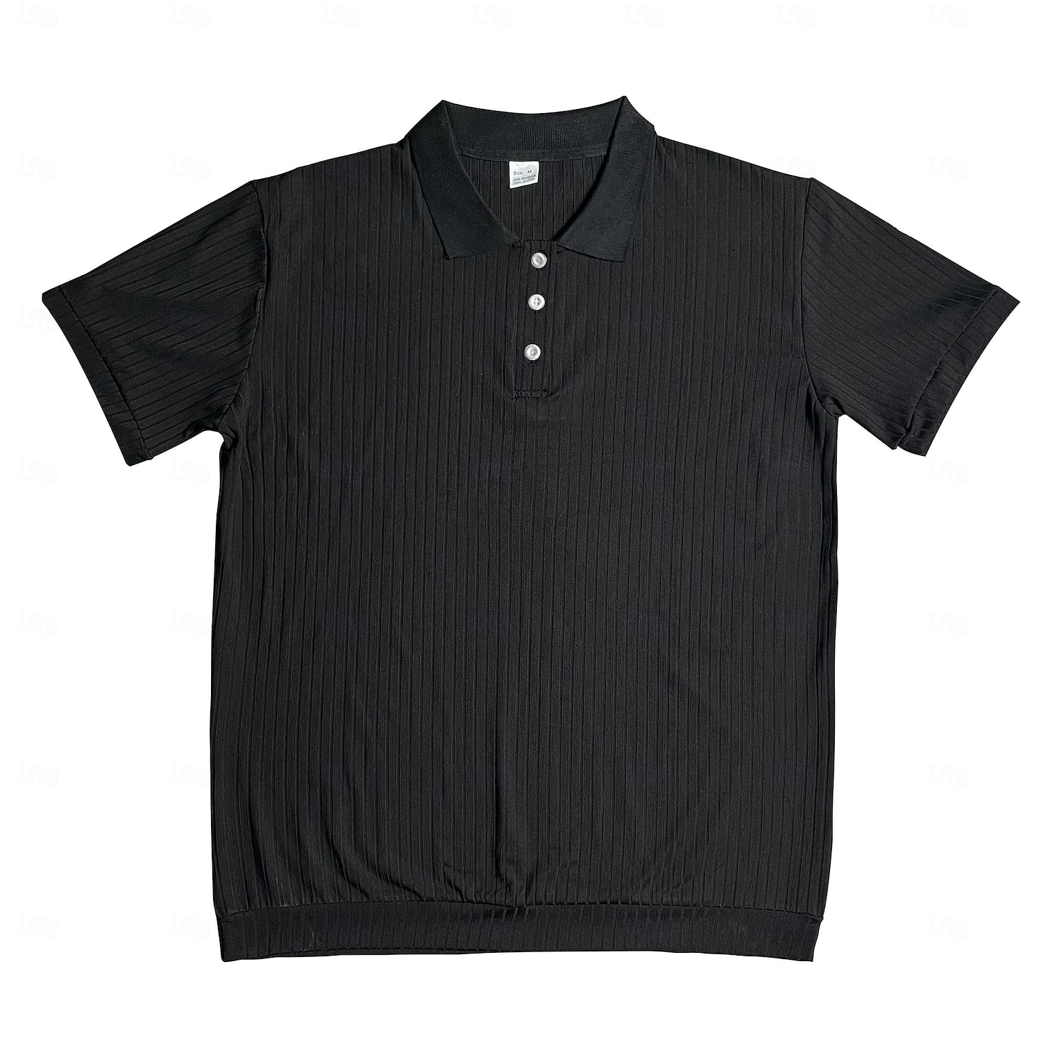Herren Rippenstrick-Top Muskelshirt Arbeit Lässig Klassisch Kurzarm Basic Modern Einfarbig Knöpfe Frühling & Sommer Schmale Passform Schwarz Weiß Burgunderrot Hellgrau Khaki Rippenstrick-Top 2025 - $21.99 –P6