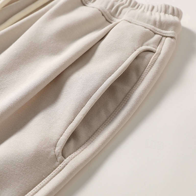 Herre Atletisk bukser Aktive bukser Aktiv Joggere Helfarge Full lengde utendørs Feriereise Hjem Sport Mote Navyblå Beige Mikroelastisk 2025 - $26.99 –P18