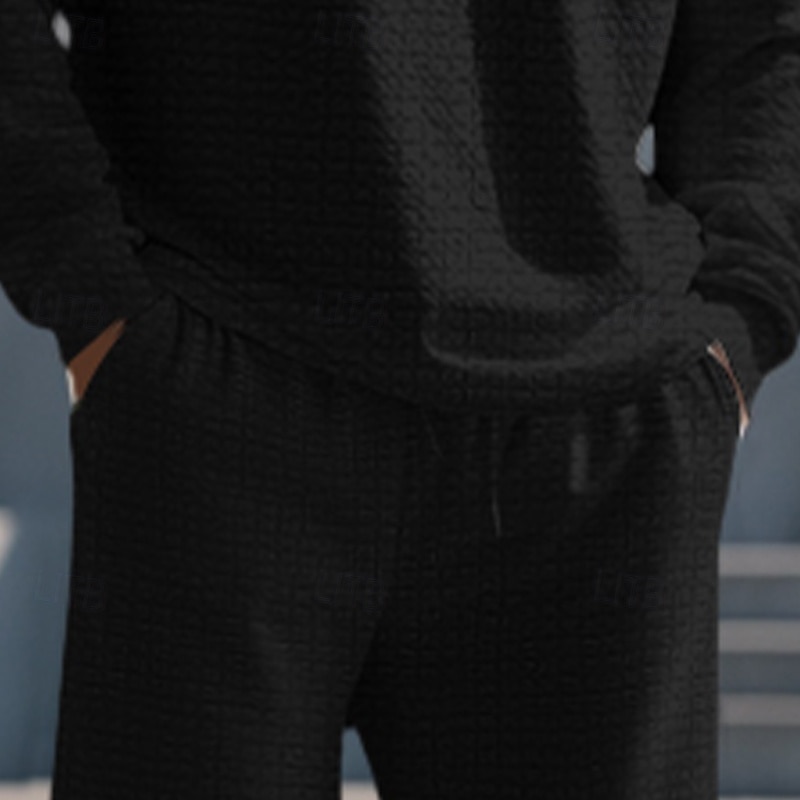 Herren Zweiteilig Poloshirts Reißverschluss-Polo Polo-Set Langarm Kurze Hose Polokragen Halber Reißverschluss Sommer Frühling Herbst Farbblock Klassisch Gymnastik Lässig 2 teilig Urlaub 2025 - $40.99 –P7