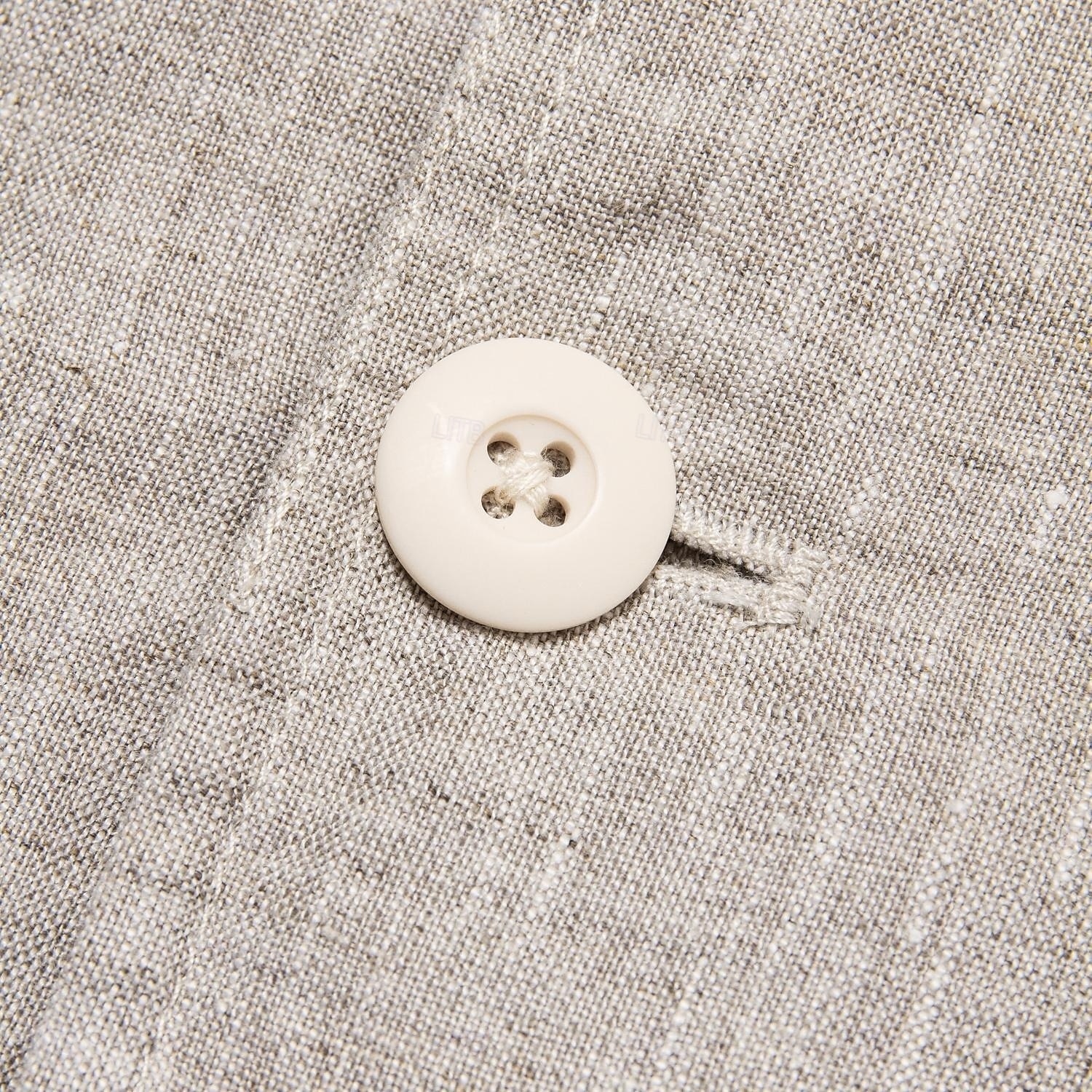 Herre Blazer jakke Bryllup jubileum Fest Sommer Vår 100% Lin Lin Helfarge Enkelt Brystet Enn-knapp Blazer Navyblå Blå Beige 2025 - $55.99 –P7