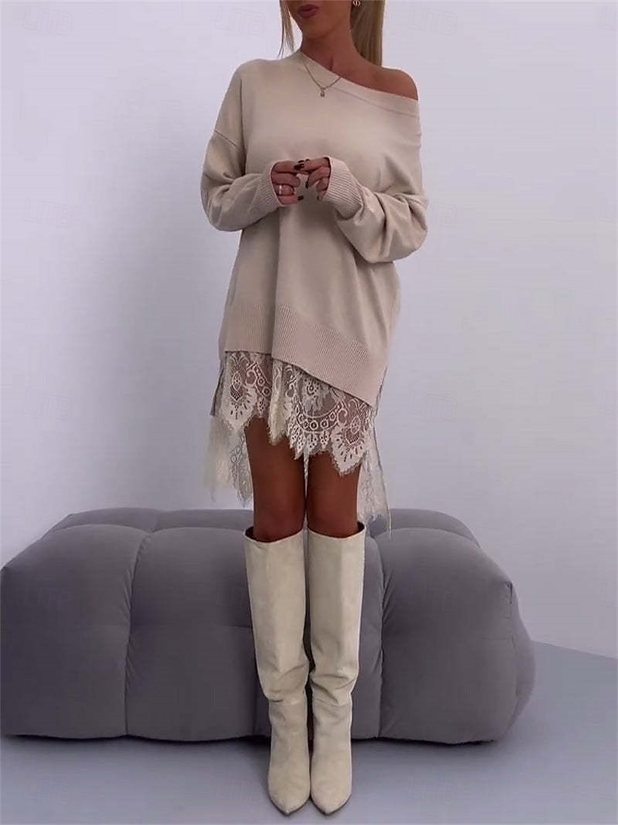 Dámské Šaty s kapucí Midi šaty Módní Denní Venkovní Dovolená Jdeme ven Tričkový Pevná barva Volný Černá Bílá Béžová S M L XL XXL 2025 - $35.99 –P4