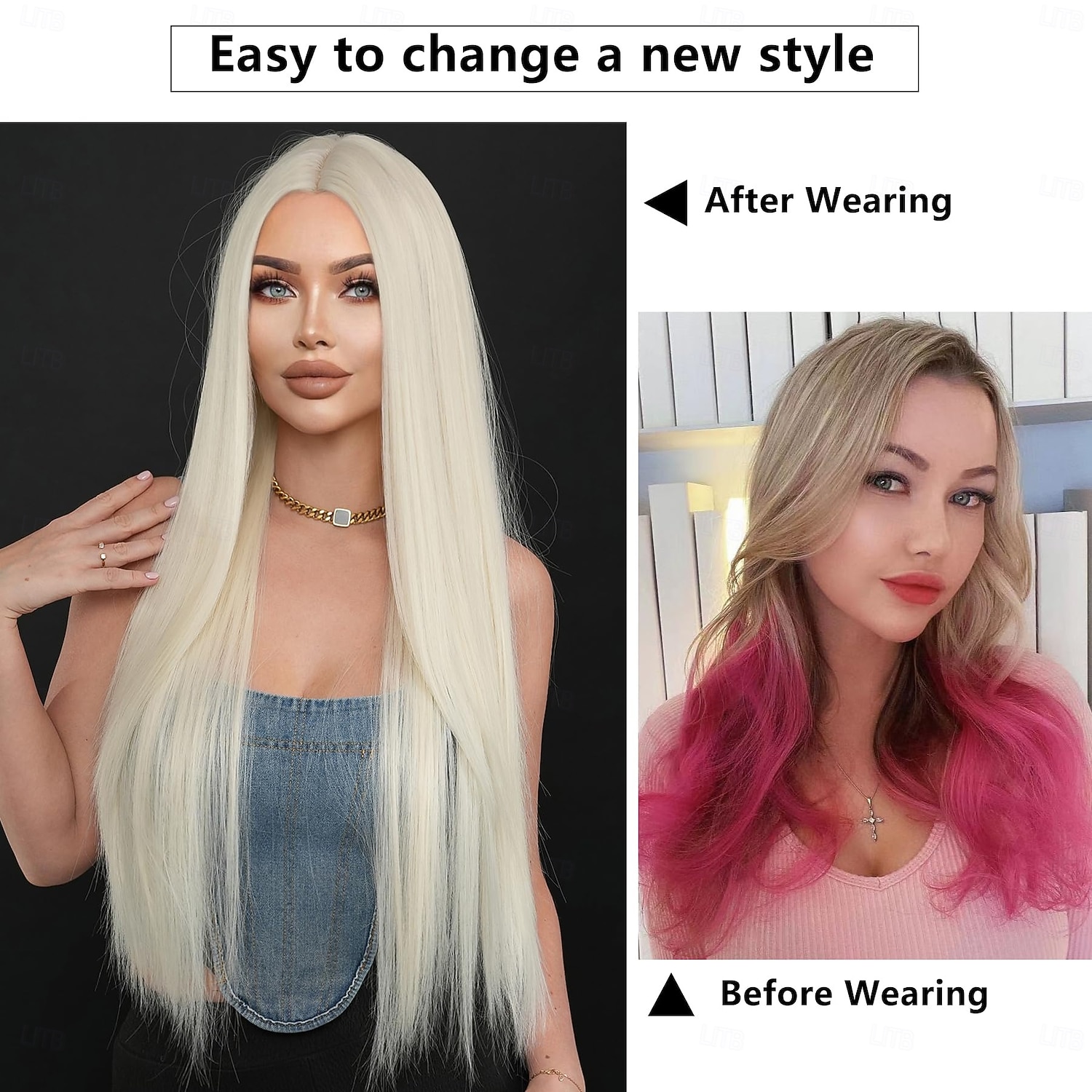Super Long  Wigs Natural Heat Resistant Fiber Synthetic Layered Straight Midlle Part Wigs Women Wigs for Holiday Festival Daily Party Daily Used 2026 - $19.99 –P4