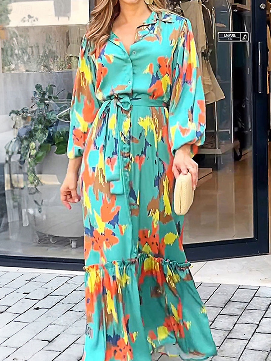 Per donna Vestito longuette Abito casual Elegante Moda Informale Da mare Feste Giornaliero Morbido Pop art Manica lunga Colletto blu acqua Autunno Inverno del 2025 a $51.99 –P2