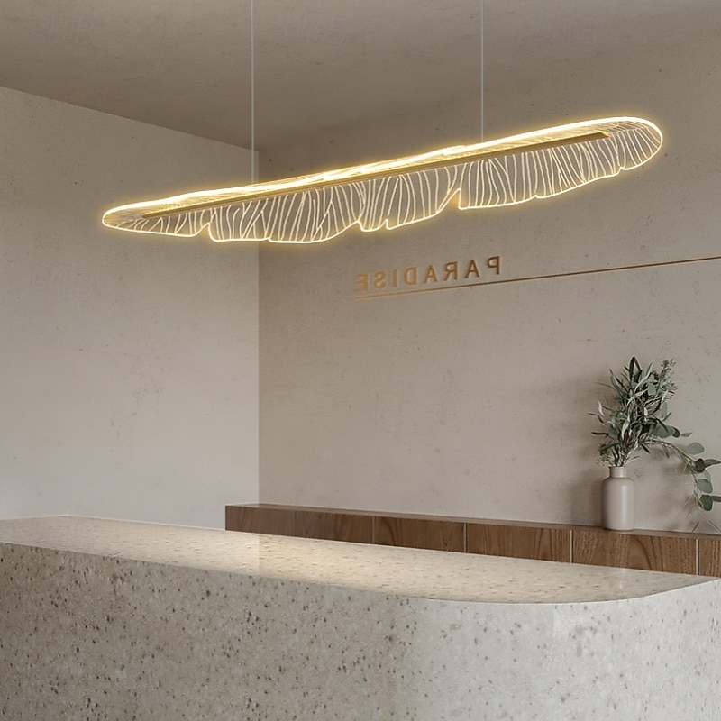 pióro galwanizowane lampa wisząca bezstopniowa ściemnialna lampa wisząca metalowa nowoczesna nordycka styl 120cm 220-240v 2026 - $299.99 –P2