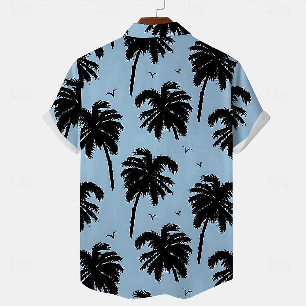 Férfi Kókuszpálma Alkalmi ing Hawaii ing Aloha ing Rövid ujjú Hawaii Üdülő Vakáció Hétköznapi Fehér Medence Bíbor Lóhere 2025 - $24.99 –P2