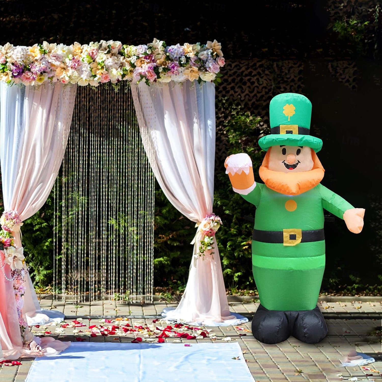 Modelo inflable de aire del día de San Patricio con luz LED - Elfo irlandés de 3,5 pies para decoración de ambiente festivo de patio interior/exterior 1 pieza 2026 - $82.99 –P6