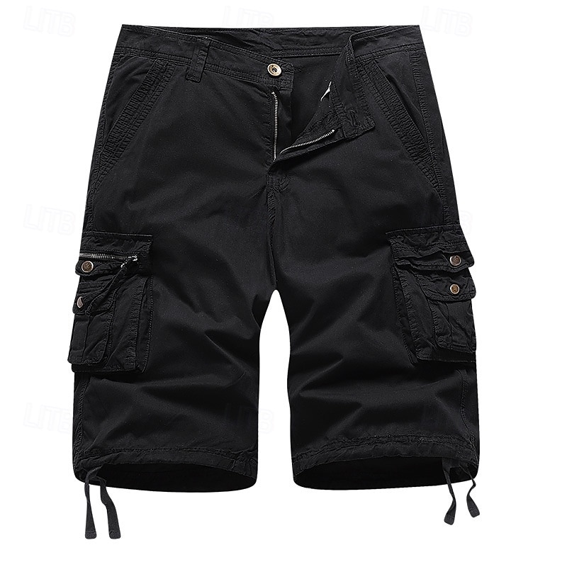 Men's Capri Cargo Shorts Cargo Shorts Shorts Hiking Shorts Buttons Multi Pocket Plain Comfort Soft Knee Length Casual Daily Outdoor Fashion Streetwear Khaki Micro-elastic 2026 - $31.99 –P5