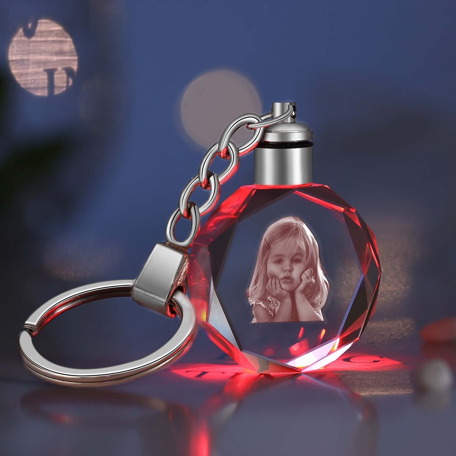 Personalizovaný 3D krystalový klíčenka s fotografií nejlepší dárek pro maminku - Laserem vyrytý obrázkový krystalový klíč ideální na svatby památky nebo dárky k výročí 2025 - $18.49 –P6