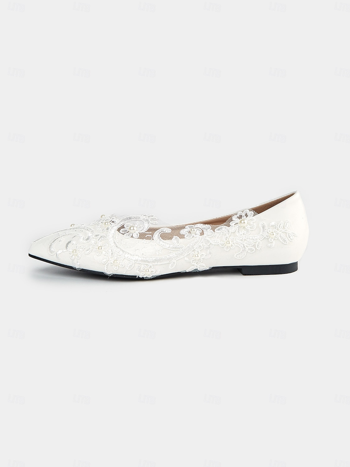 White Lace Wedding Shoes with Floral Appliqué and Mesh Design for Brides for Formal Occasions 2025 - $42.99 –P3
