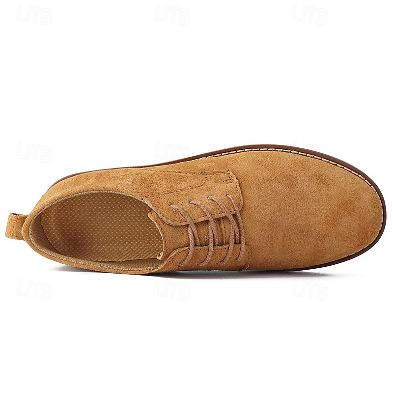 chaussures à lacets en daim marron clair pour hommes – chaussures décontractées confortables pour un usage quotidien et des occasions décontractées élégantes de 2025 ? $46.99 –P4