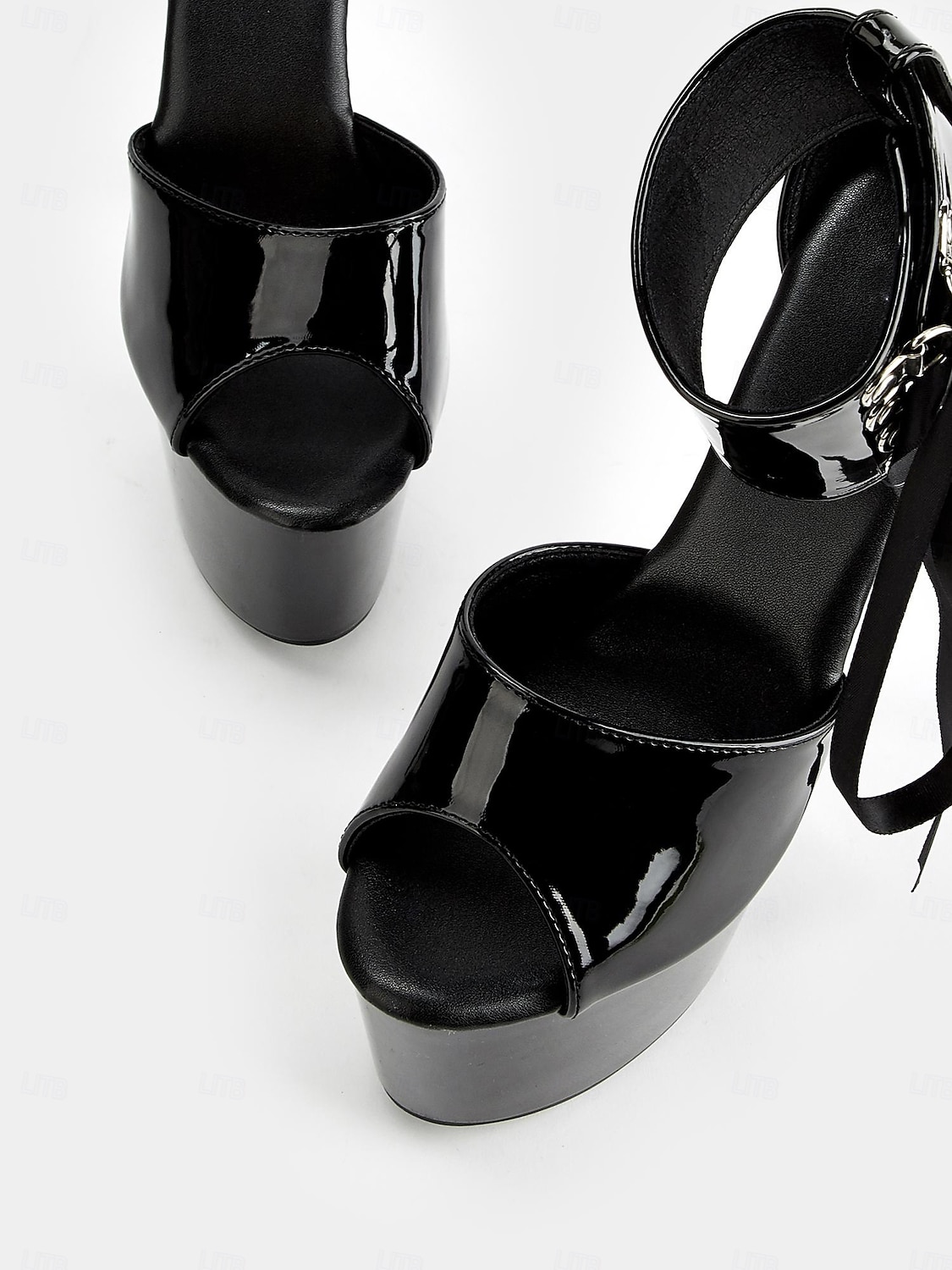 Black Patent Leather Platform Sandals with Lace-Up Ankle Straps – Sexy Women's High Heel Shoes for Club and Dance 2025 - $46.99 –P4