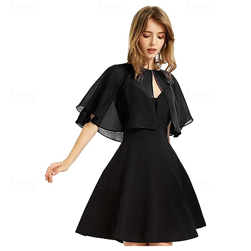 kvinners sjal og omslag til aftenkjole chiffon sjal cape bryllup gjest brudepike capelets skjerf 2025 - $24.99 –P6