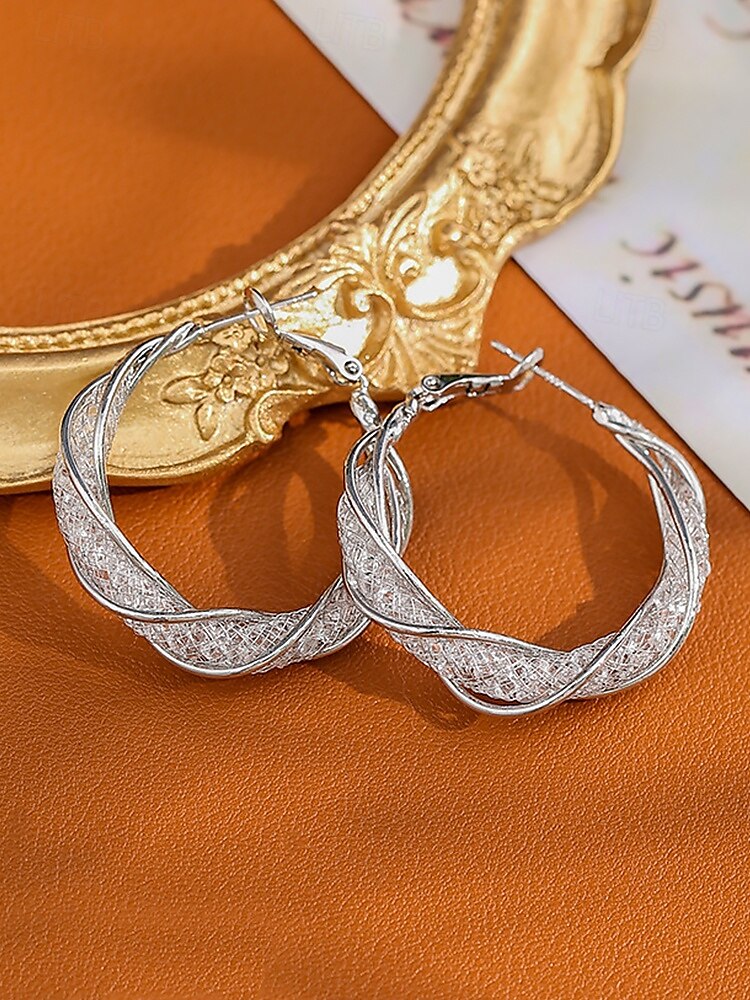 Women's Gold-Tone Twisted Hoop Earrings with Intricate Detailing – Elegant Jewelry for Parties, Weddings and Formal Occasions 2025 - $11.99 –P5