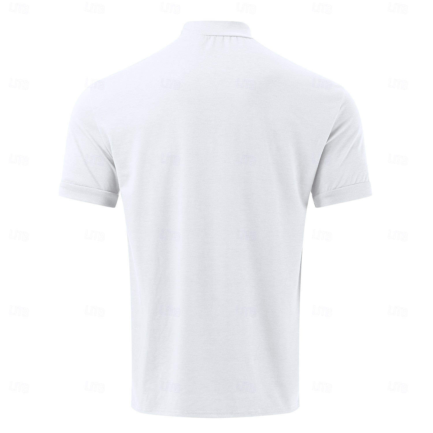 Ανδρικά Μπλουζάκι Μπλουζάκι μπλουζάκι Mock Turtleneck Κοντομάνικο Ζιβάγκο Καλοκαίρι Άνοιξη Συμπαγές Χρώμα Κλασσικό Μαύρο Λευκό Πράσινο Κορυφαίο μπλουζάκι για άνδρες 2025 - GBP £12 –P7
