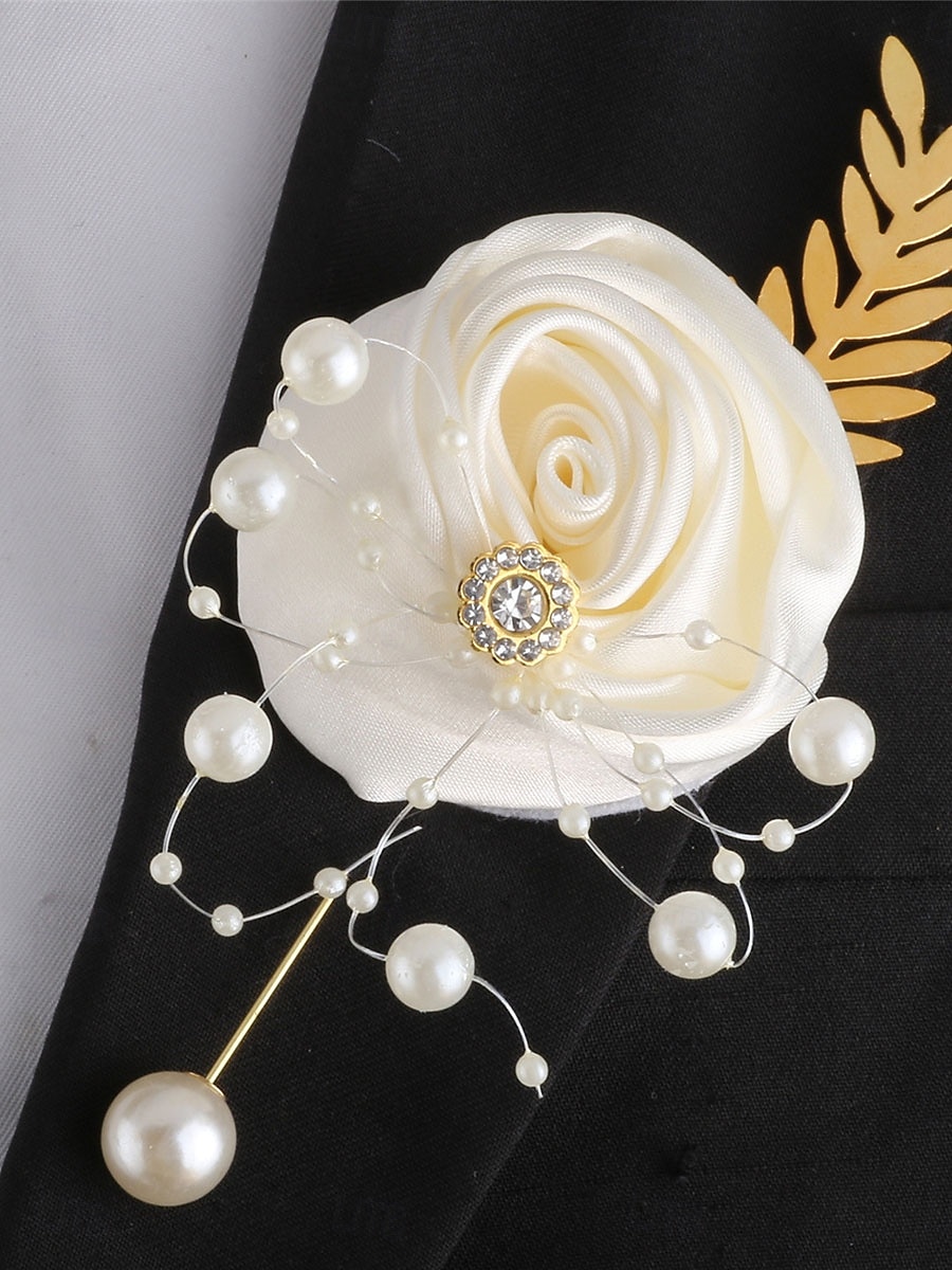Bröllops handledsblommor boutonnierer bröllop  speciellt tillfälle  event  fest tyger blomstilar 2025 - $18.99 –P1