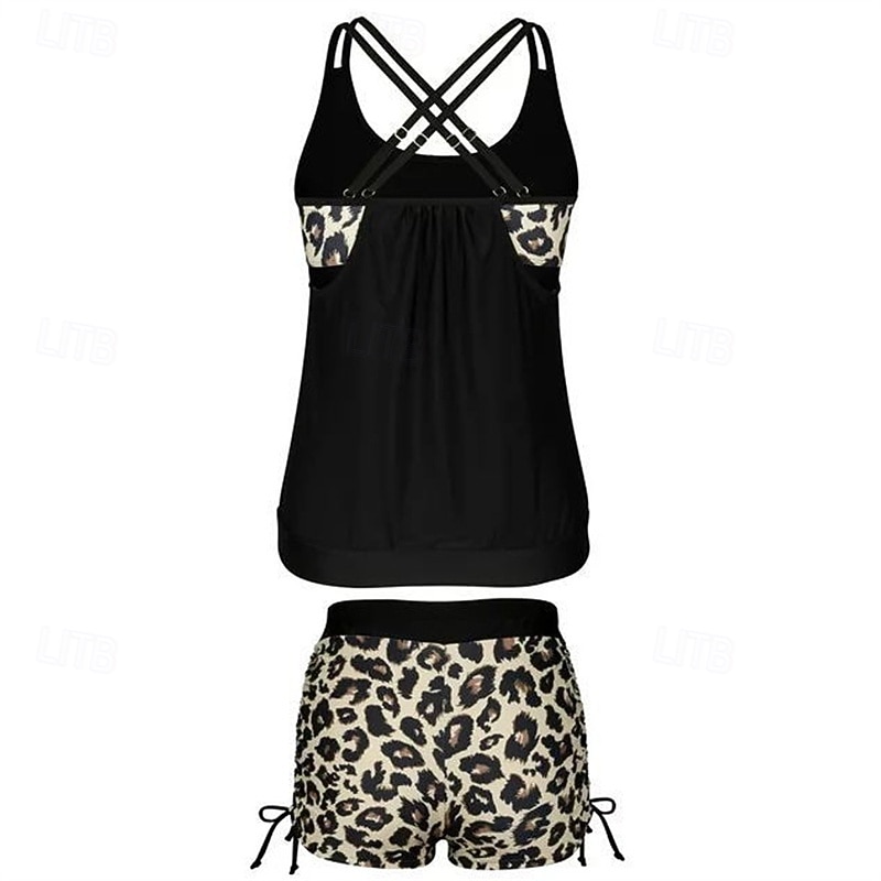 Dámské Plavky Křížem Plavky Zvířecí potisk Plavky Hnědá Prodyšné Rychleschnoucí Lehká váha Bez rukávů - Plavání Surfování Plážové Léto Jaro 2026 - $22.99 –P6