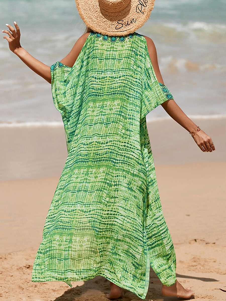 Damen Badeanzug Zudecken Schwimm-Kleid Bademode Patchwork Urlaub Strandbekleidung Blumen Graphic V Ausschnitt Kurze Ärmel Badeanzüge 2025 - $29.99 –P4