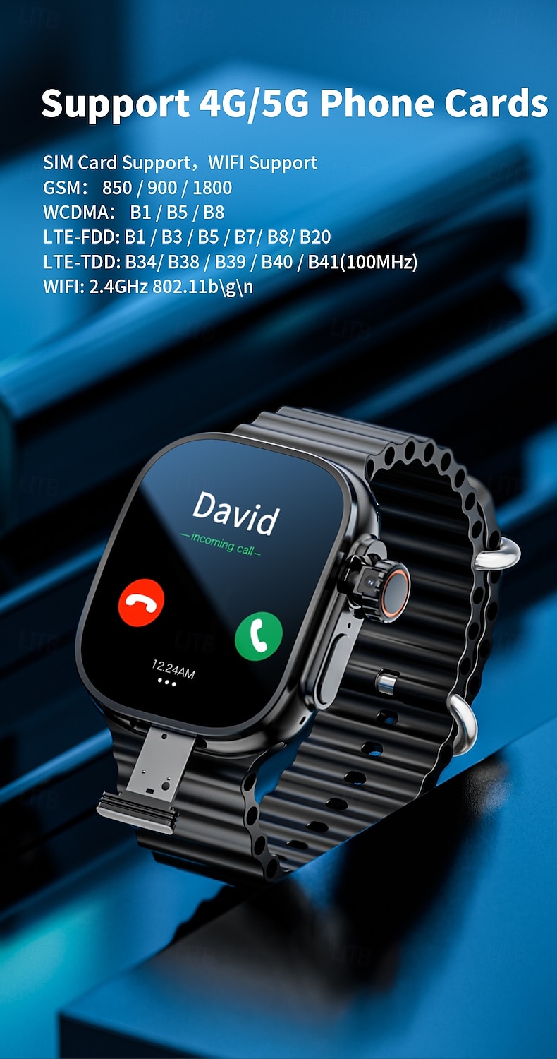 Умные часы LOKMAT XH12C 4G LTE телефон GPS монитор сердечного ритма Bluetooth Android iOS 2.06" 2025 - $113.99 –P5
