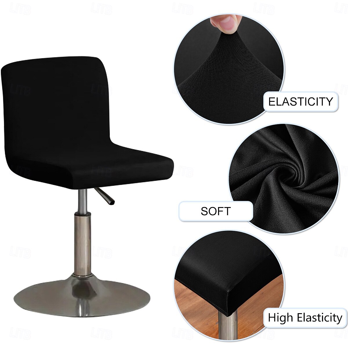 Coprisedia in seta di latte resistente all'acqua, coprisedia girevole quadrata senza braccioli in spandex elasticizzato, sfoderabile e lavabile del 2025 a $9.49 –P7