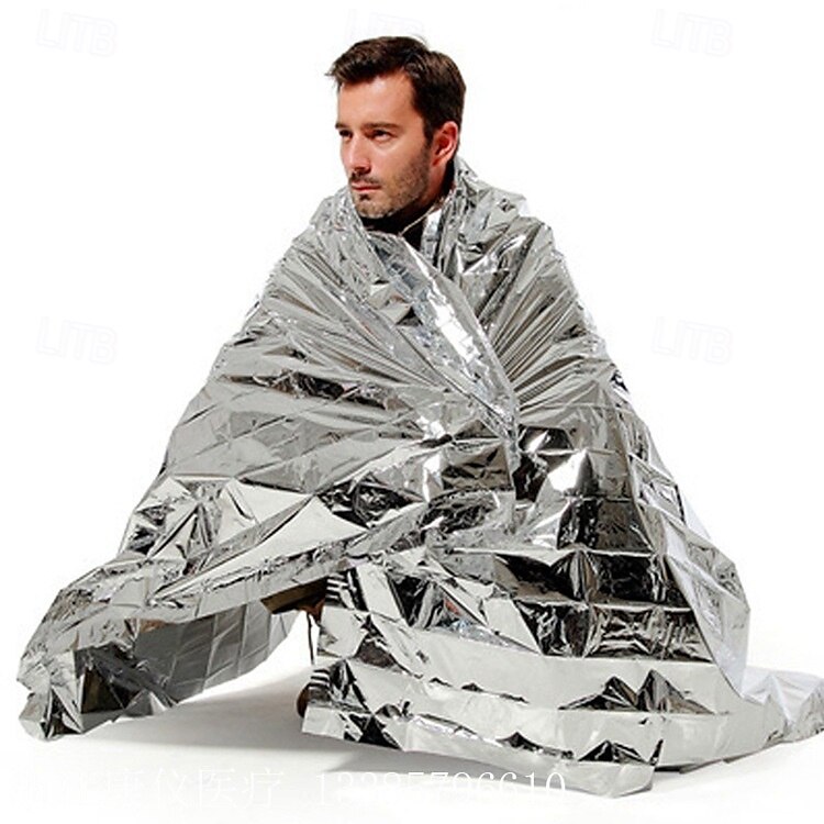 κουβέρτες έκτακτης ανάγκης mylar θερμική κουβέρτα,(1 πακέτο) γιγαντιαία διαστημική κουβέρτα, κουβέρτες επιβίωσης βαρύς εξοπλισμός κατασκήνωσης,πρώτες βοήθειες 2025 - $6.99 –P1