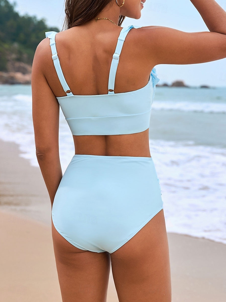 Women's Swimwear Bikini Three Piece Cheeky Swimsuit Backless Slim Vacation Beach Wear Graphic U Neck Sleeveless Bathing Suits 2025 - $49.99 –P6