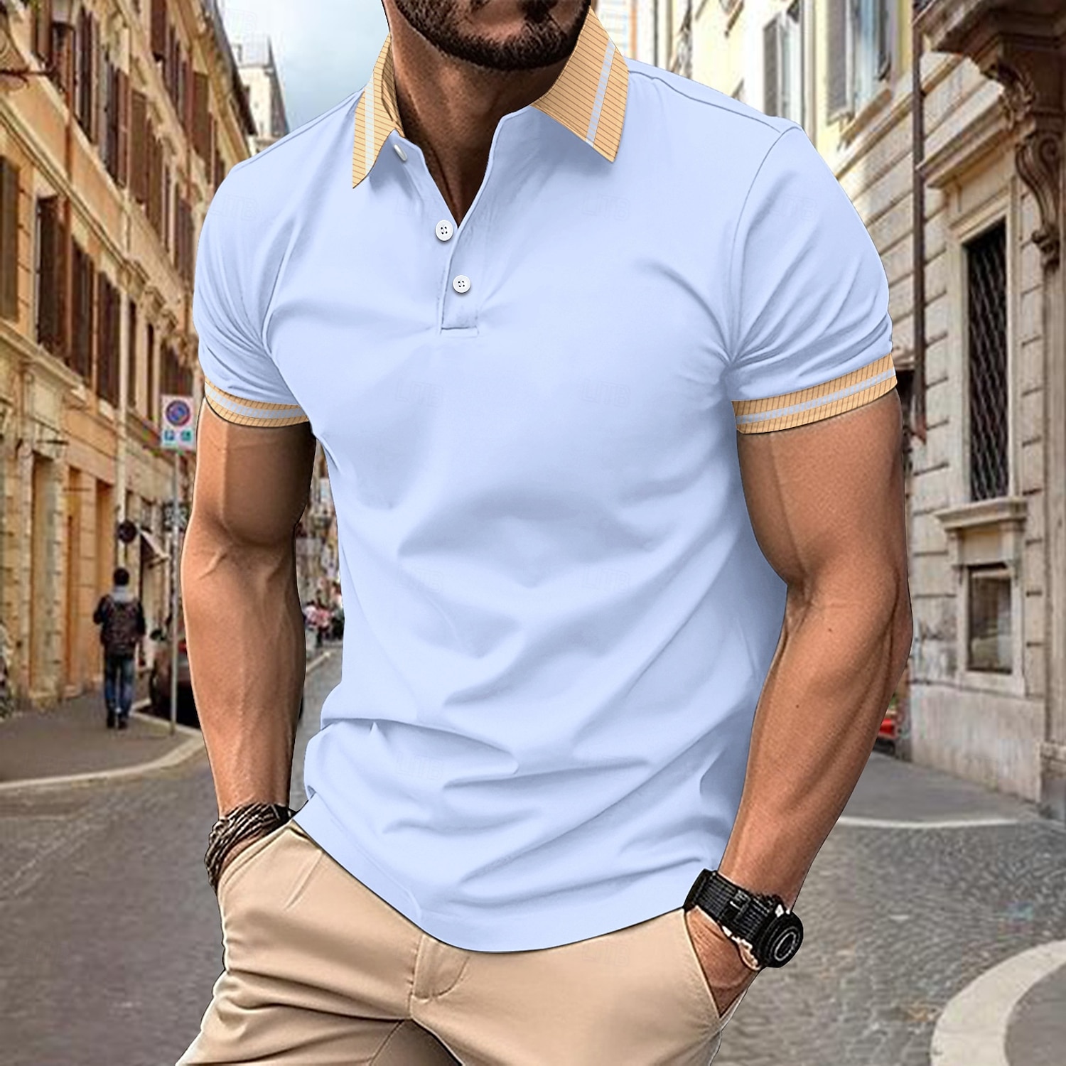 Men's Polo Shirts Golf Shirt Business Classic Short Sleeve Color Block Buttons Spring & Summer Black White Light Green Burgundy Navy Blue Royal Blue Polo Shirts 2025 - $13.99 –P7