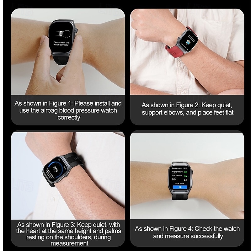Luftpumpe Luftsekk Type Nøyaktig Blodtrykk Testing ECG elektrokardiogram Temperaturovervåking Pedometer Kompatibel Bluetooth anrop med Android iOS Kvinner Menn Lang Standby 2025 - $148.99 –P7