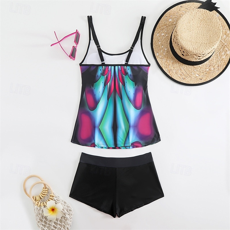 Femme Tankini Maillot De Bain Deux Pièces Maillots de Bain Maillots de Bain Jaune Bleu Respirable Séchage rapide Poids Léger Sans Manches - Natation Surf Plage Eté Printemps Grande Taille de 2025 ? $26.99 –P12