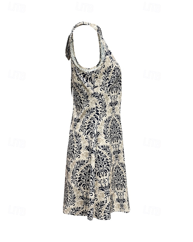 Damen Minikleid Casual kleid Sommerkleid Boho-Kleid Elegant Hawaiianisch Stilvoll Urlaub Täglich Verabredung Regular Fit Blumen Ärmellos Halfterhals Khaki Sommer 2025 - $23.99 –P9