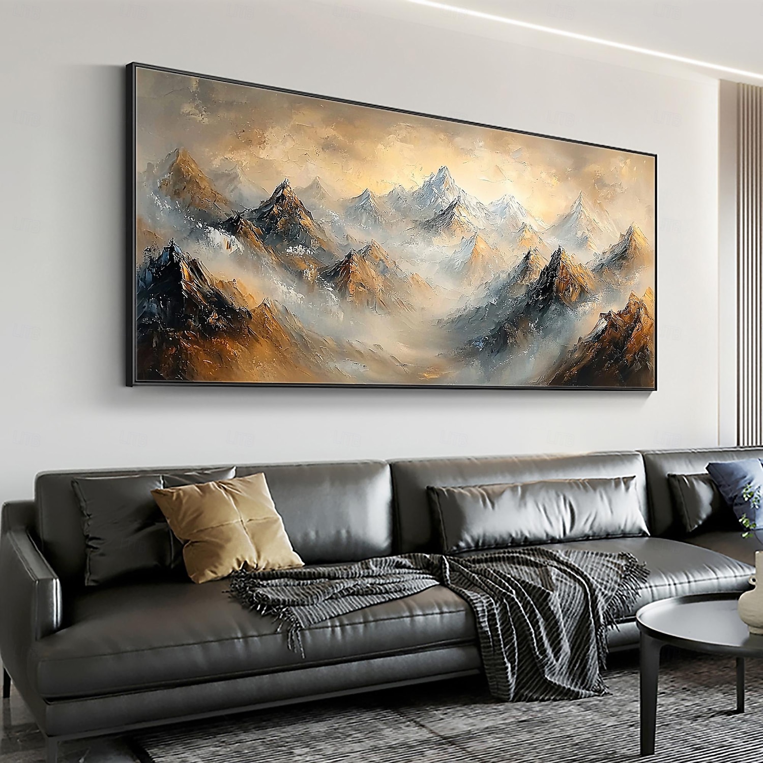 Handmade Original Colourful Mountains Oil Painting On Canvas Abstract Mountain Landscape Wall Art for Home Decor With Stretched Frame Without Inner Frame Painting 2025 - $150.99 –P5